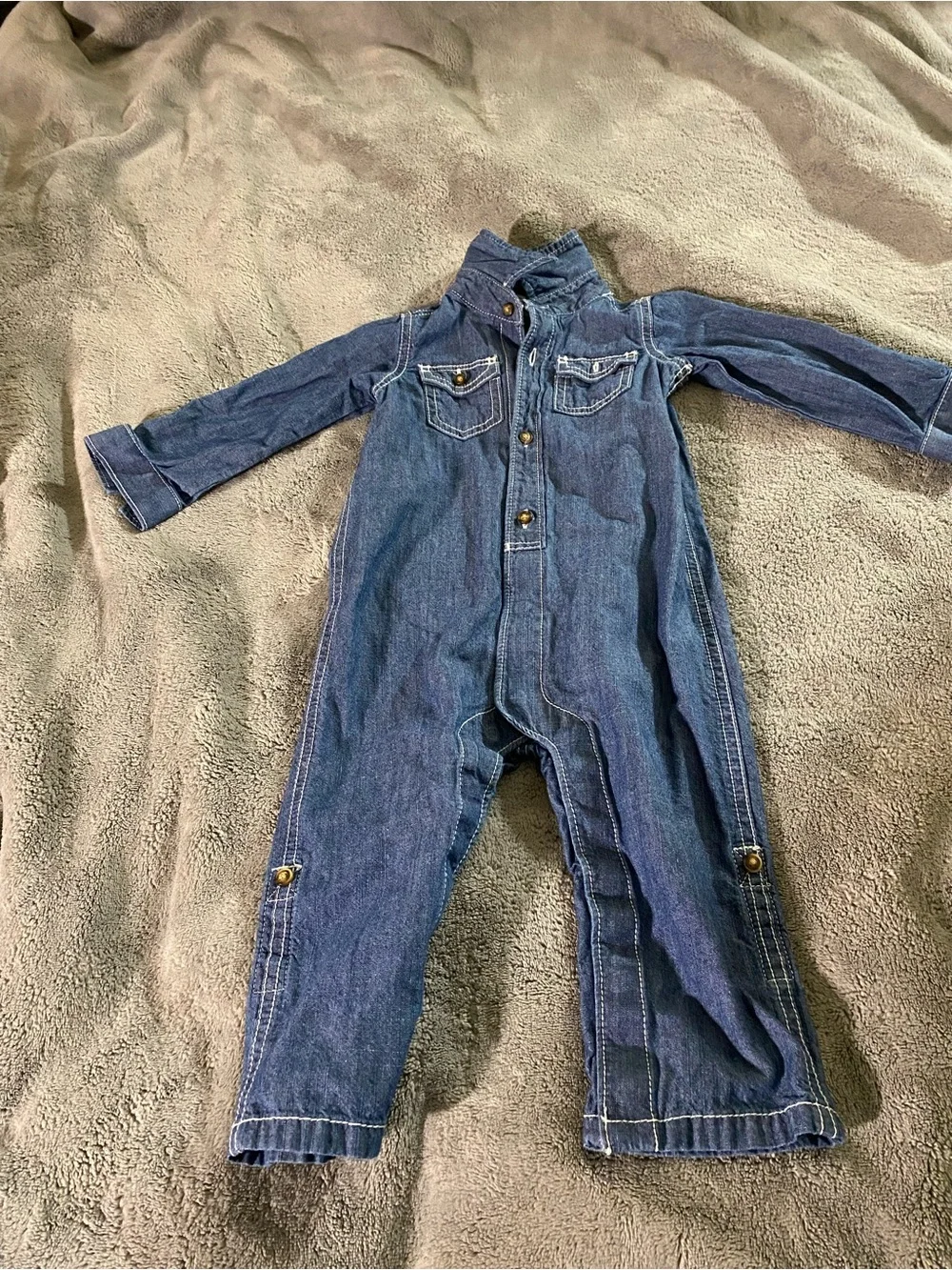 Little Captain baby boy Denim Coat - Blue 12m